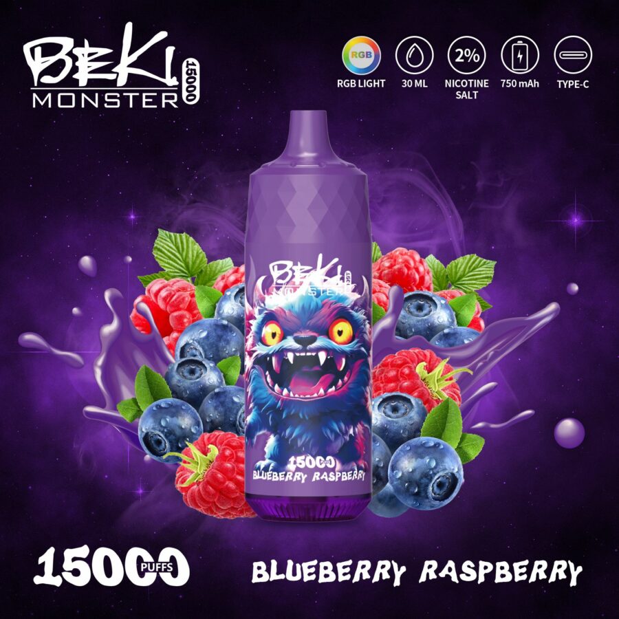 PUFF BEKI MONSTER 15000 - BLUEBERRY RASPBERRY