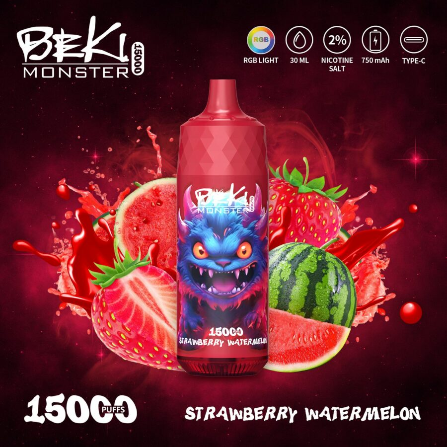 PUFF BEKI MONSTER 15000 - STRAWBERRY WATERMELON