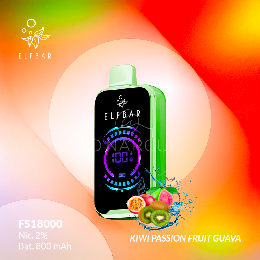 PUFF ELFBAR 18000 - KIWI PASSION FRUIT GUAVA