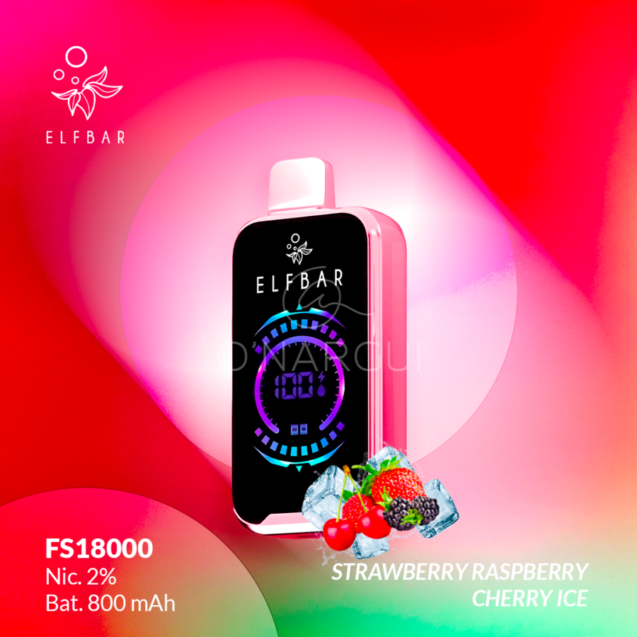 PUFF ELFBAR 18000 - STRAWBERRY RASPBERRY CHERRY ICE