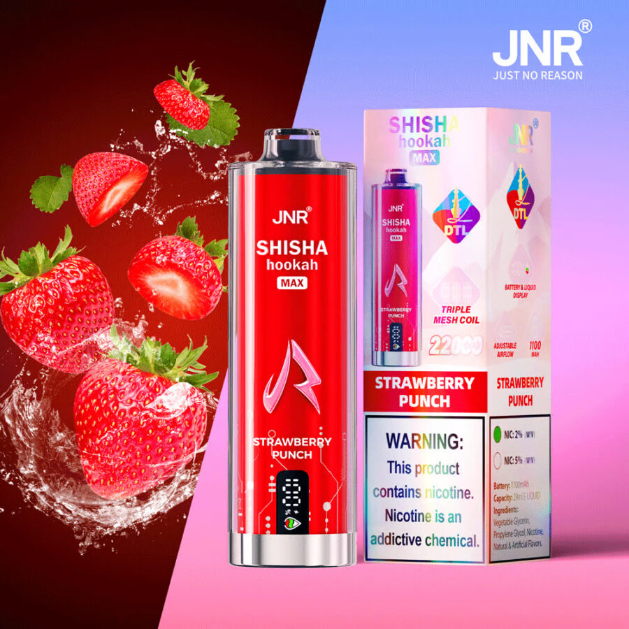 PUFF JNR SHISHA MAX 22000 - STRAWBERRY PUNCH